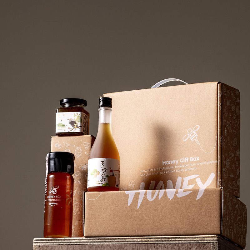 【Changhua Top 100 Commodities】Pile of Vinegar and Honey-Honey Gift Box - Honey & Brown Sugar - Glass Khaki