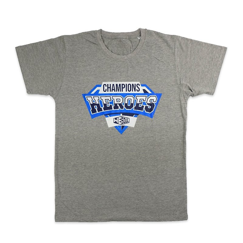 HEROES系列設計綿T 鑽石盾牌 ::灰:: - T 恤 - 棉．麻 灰色