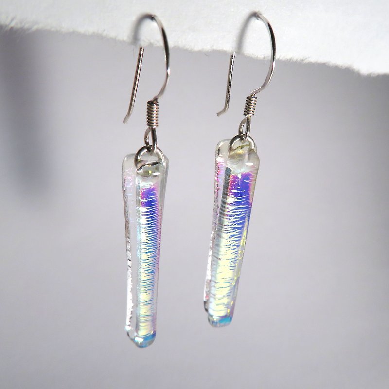 Jewelry glazed sterling silver pendant earrings / D5 - Earrings & Clip-ons - Glass Multicolor
