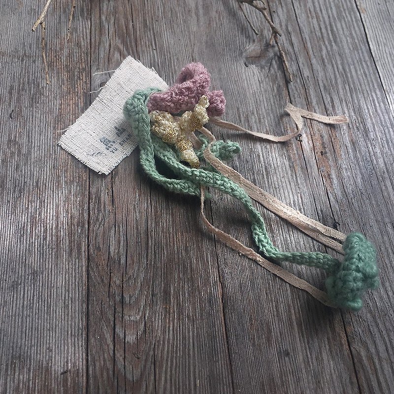 ！絶版！[海藻！早く海！]手織りのイヤリング - ピアス・イヤリング - コットン・麻 グリーン
