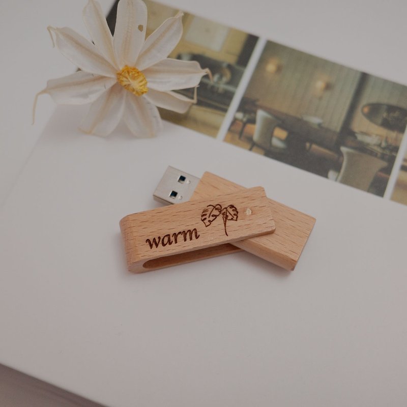 【快速出貨】客製化 3.0高速USB 32GB/64GB 櫸木隨身碟 商務送禮 - 其他 - 木頭 