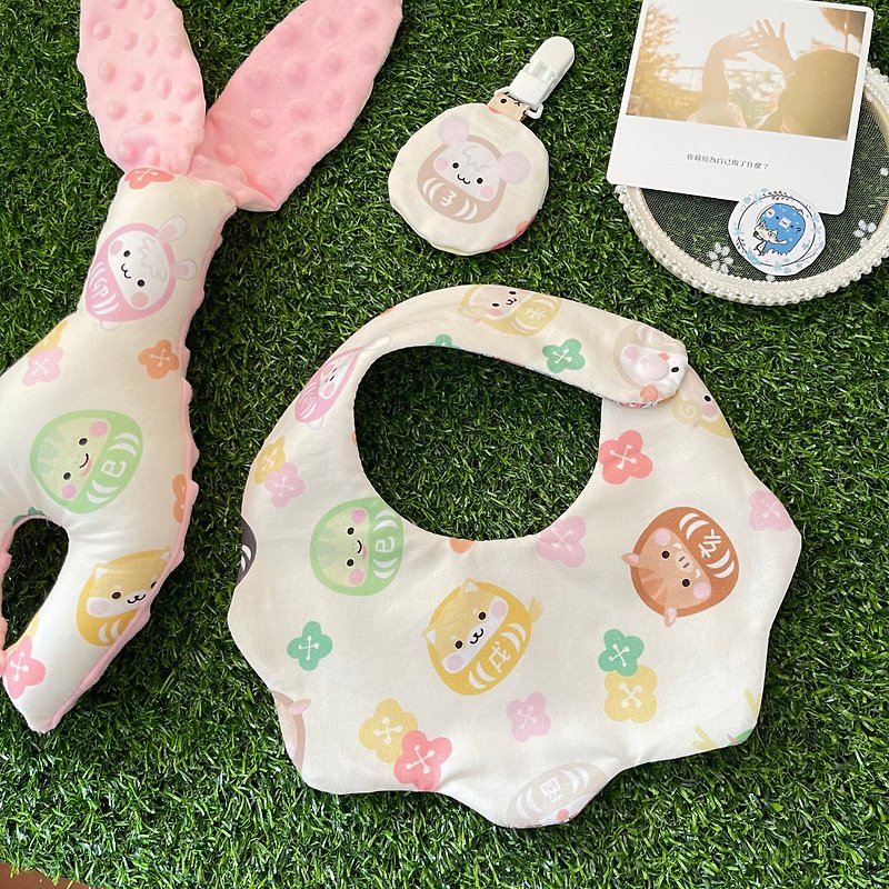 Cherry Blossom Lucky God Miyue Gift Box Set/Peace Charm Bag/Peace Rabbit/Twelve Zodiac Signs - Baby Gift Sets - Cotton & Hemp Pink