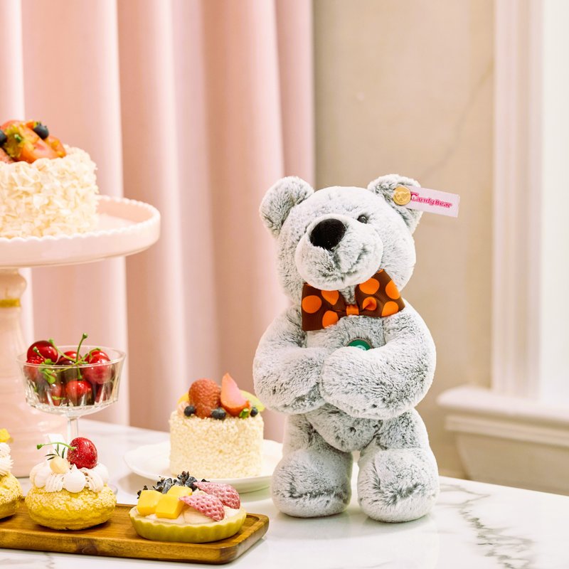CANDY BEAR 十二星座熊系列 天秤座 Libra 28cm 灰白色磁力雪絨熊 - 公仔/玩偶 - 聚酯纖維 灰色