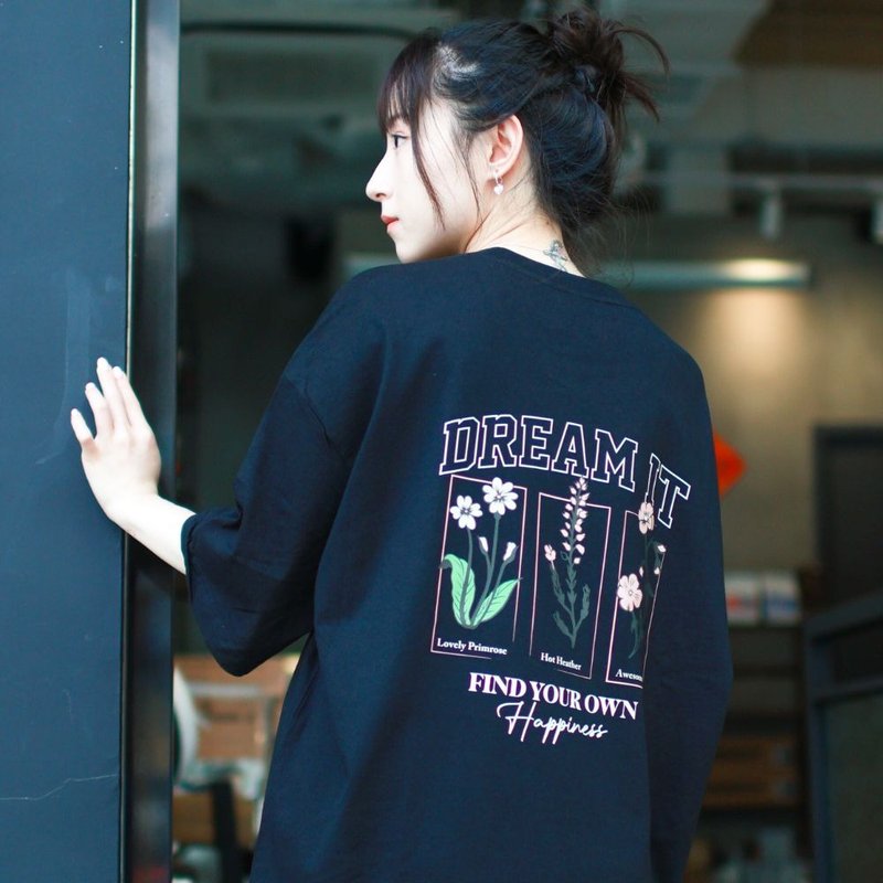 【Creeps 】Dream It Oversized Printed T-shirt 210g - เสื้อยืดผู้ชาย - ผ้าฝ้าย/ผ้าลินิน หลากหลายสี