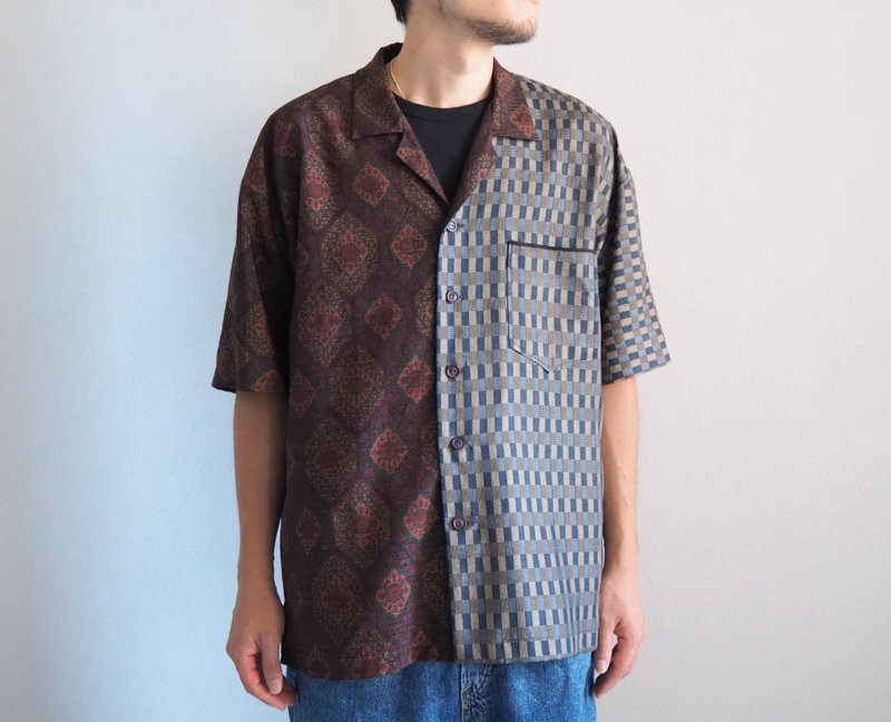 【日本製造】UMUI BLACK LABEL、和服襯衫、獨一無二、開領襯衫 - 女襯衫 - 絲．絹 