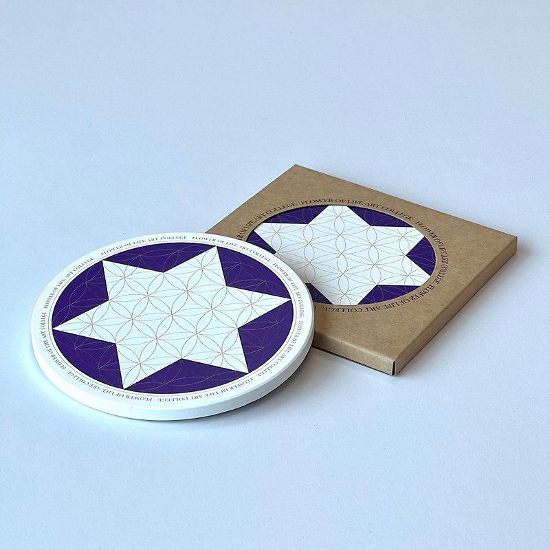 Flower of Life Coaster (Holy Purple) - Other - Porcelain Purple