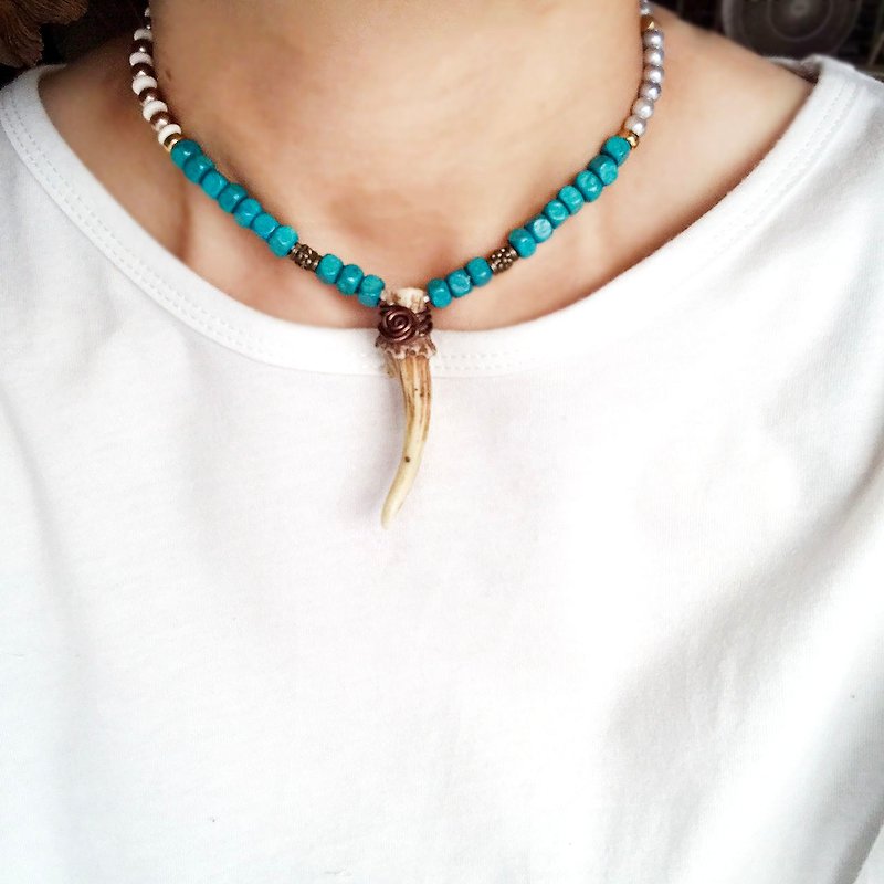[Unique one alone out of print creation / single product] \ Ho ~ Hai Yan / enough to choke (Qiang) necklace - Necklaces - Other Materials Blue
