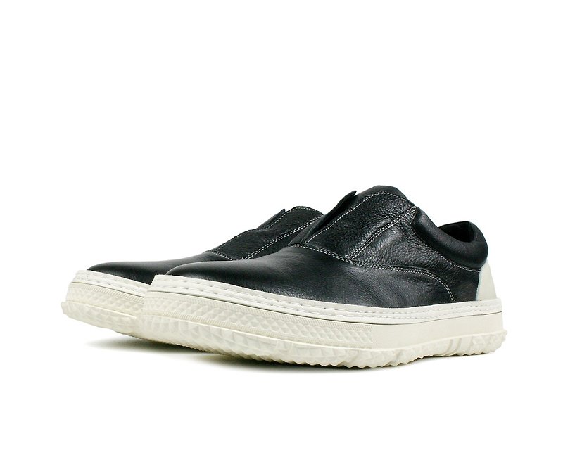 Casual loafers-3352 - รองเท้าอ็อกฟอร์ดผู้ชาย - หนังแท้ สีดำ