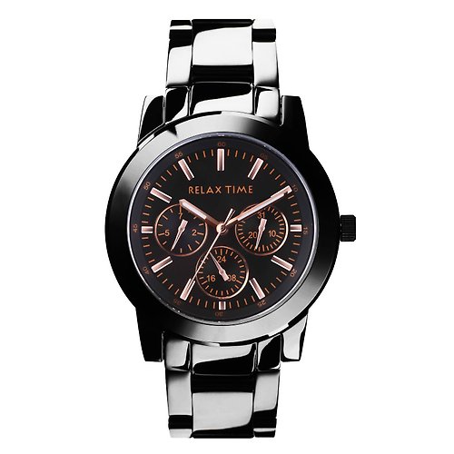 米朵貝菈．時光的禮物 【加大】RELAX TIME三眼腕錶-玫(R0800-16-10X)