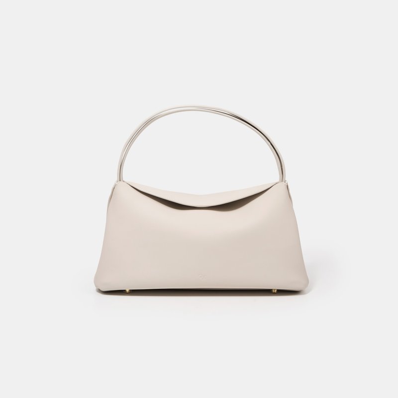 Two-Tone Hobo 玉米基純素皮革 手提包 側背包 灰色 - 手提包/手提袋 - 人造皮革 白色