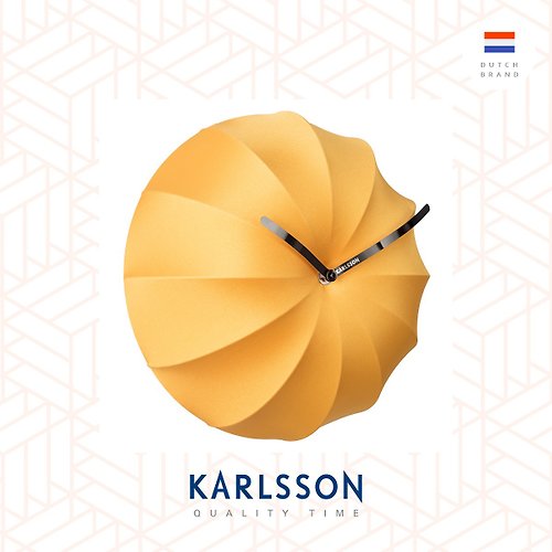 Ur Lifestyle 荷蘭Karlsson Wall clock Stretch lycra yellow黃色布藝設計掛鐘