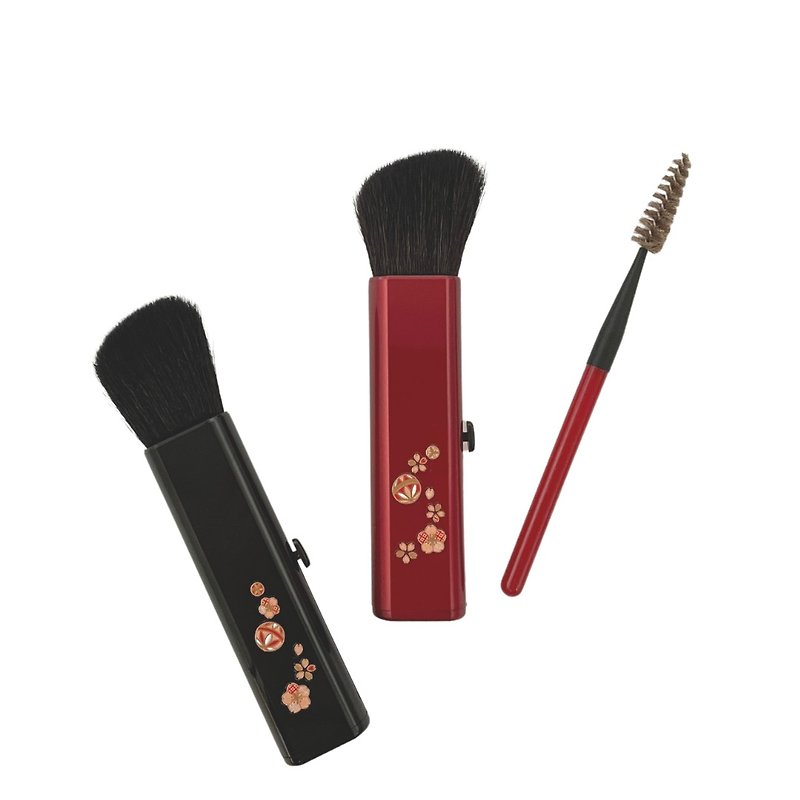 Make-up brush set that brings luck Temari special set with eyelash curl-up brush - Makeup Brushes - Other Materials Red