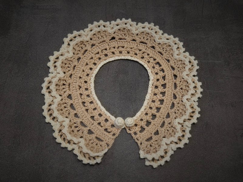 Collar piece jewelry handmade fabric_Pearl Baby - Knit Scarves & Wraps - Cotton & Hemp 