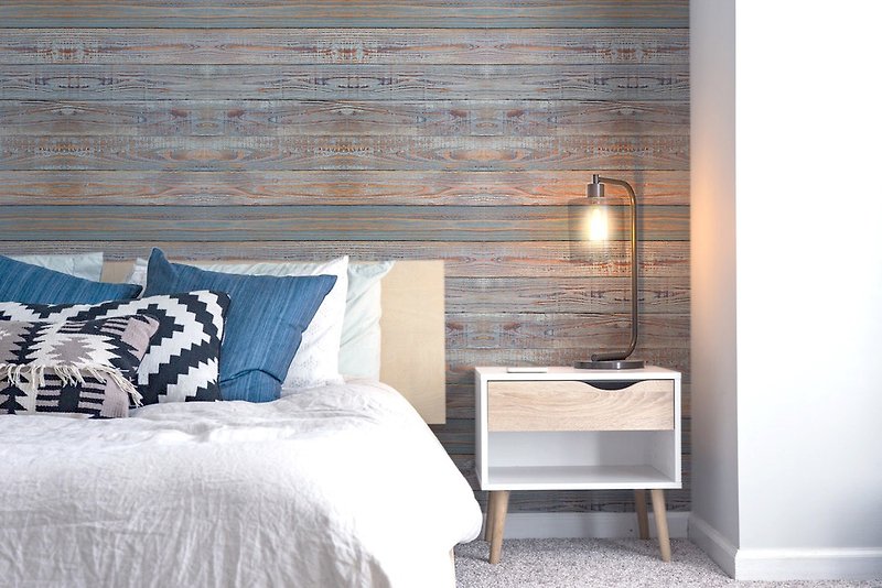 [Limited Gift for Old Friends] Original Wall Stickers | Danish Wood Grain (5/10/20 Pieces) - Wall Décor - Other Materials Blue