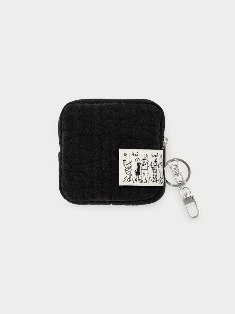 Micro Keyring Pouch (Natural Black) - 鑰匙圈/鑰匙包 - 棉．麻 黑色