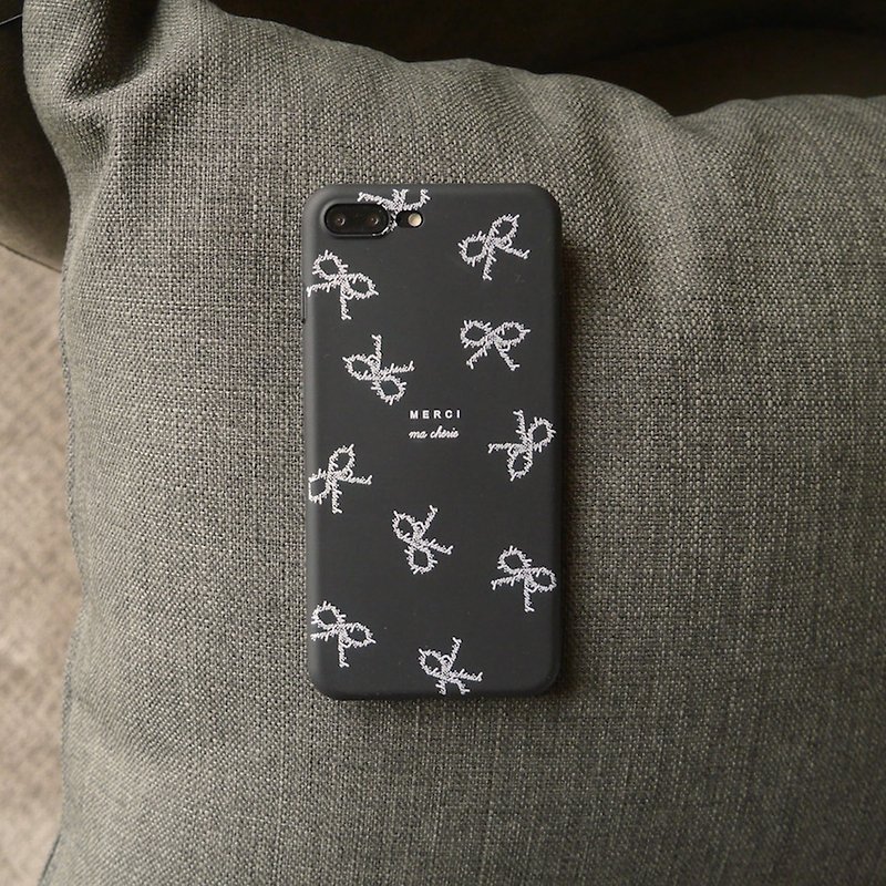 巴黎黑蝴蝶結手機殼 - 手機殼/手機套 - 矽膠 黑色