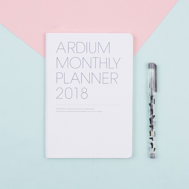2018 ARDIUM MONTHLY PLANNER 行事曆/手帳 - 純白 - 筆記本/手帳 - 紙 白色