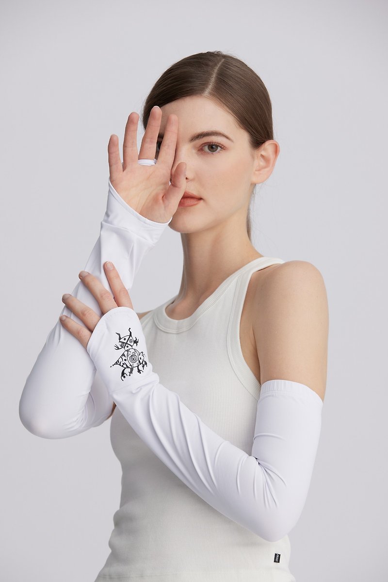 ポリエステル 手袋 ホワイト - fashion-sleeves-ホワイト