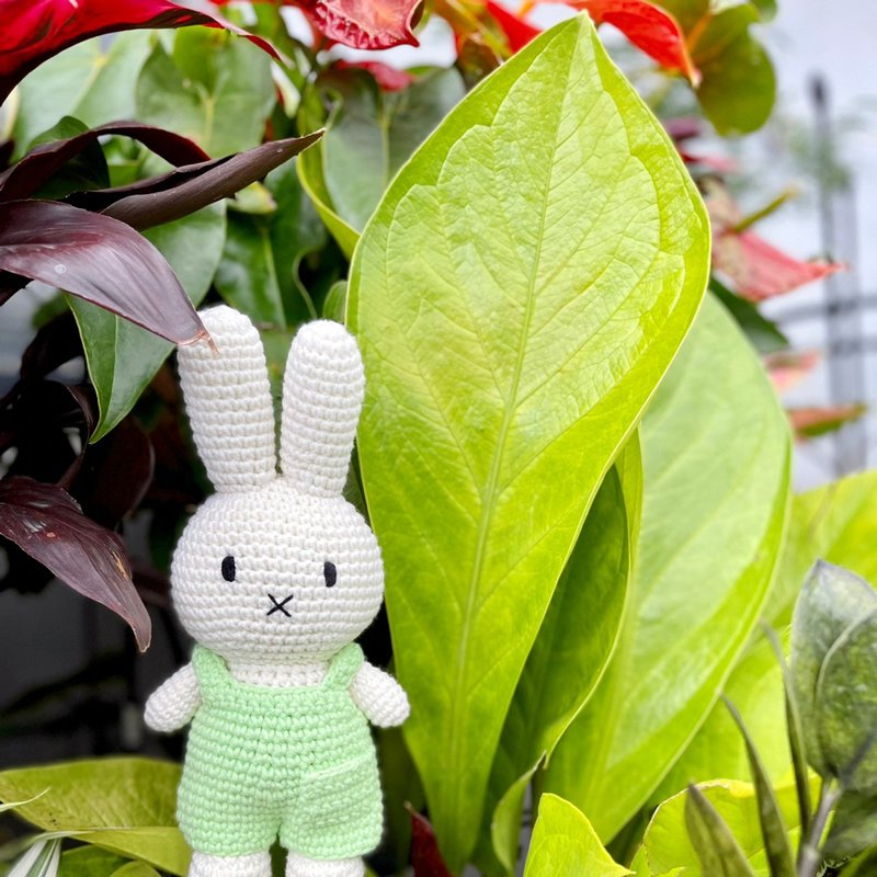 Just Dutch | Miffy handmade and her pistache overall - Stuffed Dolls & Figurines - Cotton & Hemp Green