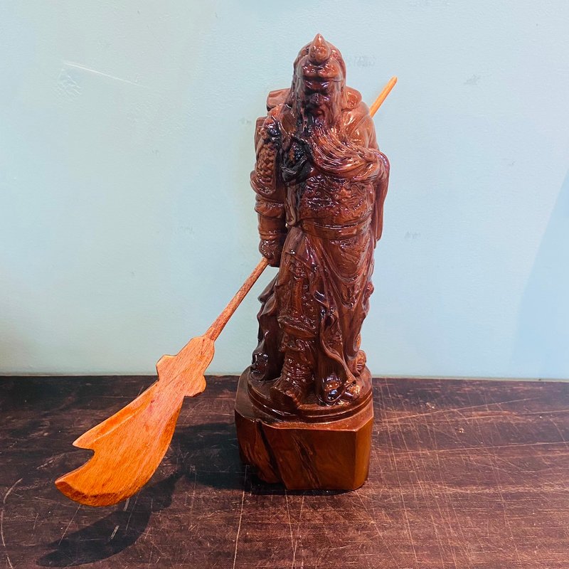 木雕關公 招財辟邪 家居鎮宅 武財神 關聖帝君 A300 - 擺飾/家飾品 - 木頭 