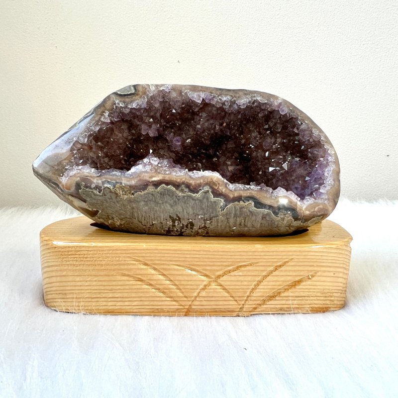 紫黃晶錢袋子連訂造底座 | 水晶 | 水晶擺件 - 擺飾/家飾品 - 水晶 紫色