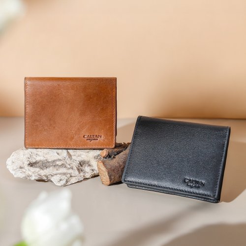 CALTAN DESIGN 【24hr快速出貨】經典扣式大容量卡片夾-1764 兩色 名片夾