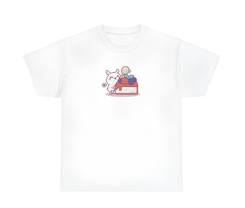 Japanese Strawberry Cake Kawaii Food T-Shirt - 男襯衫/休閒襯衫 - 棉．麻 多色