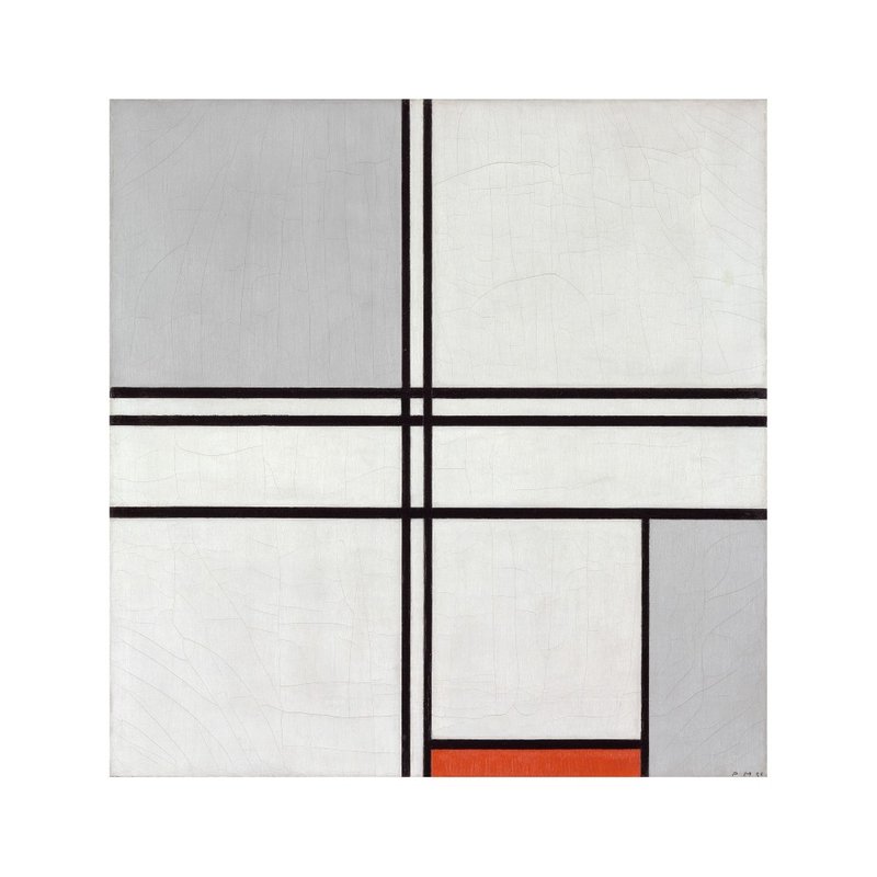 [Original Poster] Piet Mondrian | Composition (No. 1) Gray-Red - Posters - Paper Blue