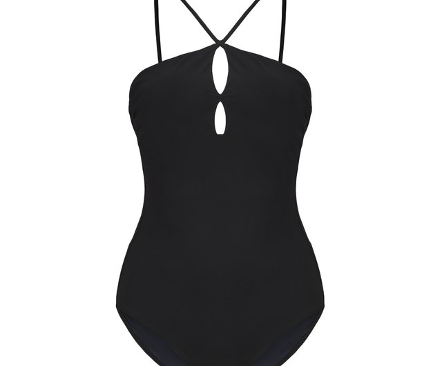 【Vikini Vender】ルベラホルターネックワンピース水着(black) エレガントなホルターネックワンピース エレガントな