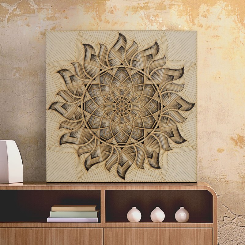 STEREOWOOD Apollo Multi-Layer Wooden Wall Art, Stereoscopic 3D Decor - โปสเตอร์ - ไม้ 