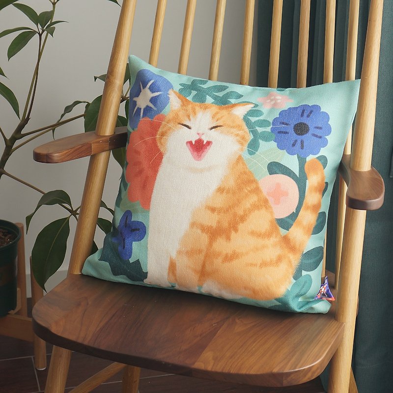 素敵なキティキャットオリジナルデザインと植物綿リネン枕オレンジ猫モデル - 枕・クッション - コットン・麻 多色