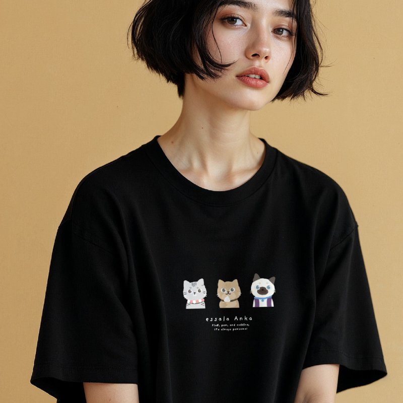 Essala T-Shirt - Anka05 - 女 T 恤 - 棉．麻 黑色