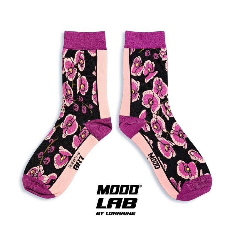 MOODLABBYLORRAINE | ORCHID襪子 - 襪子 - 棉．麻 紫色