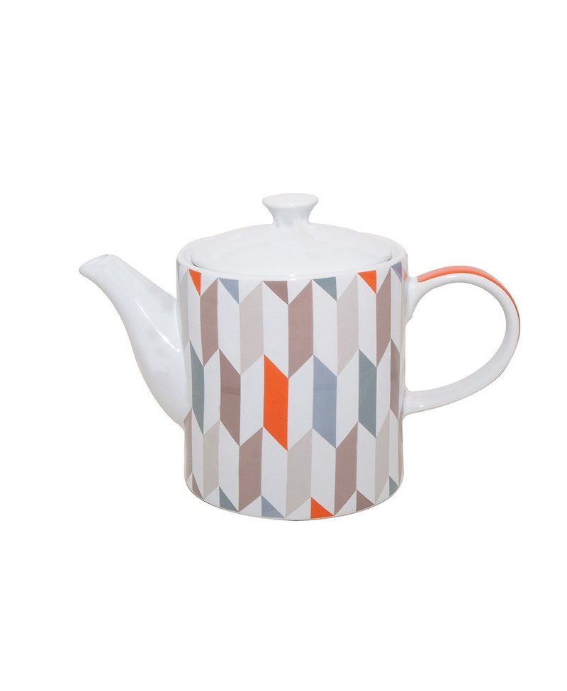 British Rayware Nordic fashion geometric color style 1.2L large capacity teapot / teapot - เครื่องครัว - ดินเผา ขาว