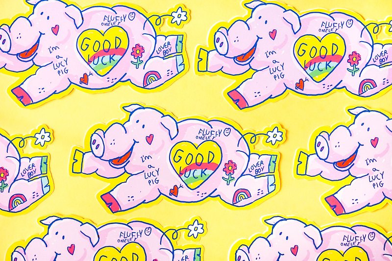 การ์ดลาย LUCY PIG - การ์ด/โปสการ์ด - กระดาษ สึชมพู