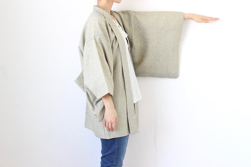 abstract kimono, Japanese vintage, vintage kimono, kimono jacket /3926 - ジャケット - ポリエステル グリーン
