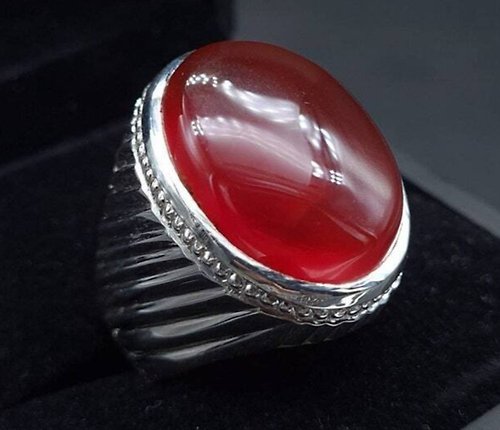 gemsjewelrings Yemeni Aqeeq Ring men Brown aqeeq Dark Deep Blood Red Aqeeq Ring Akik Ring Red
