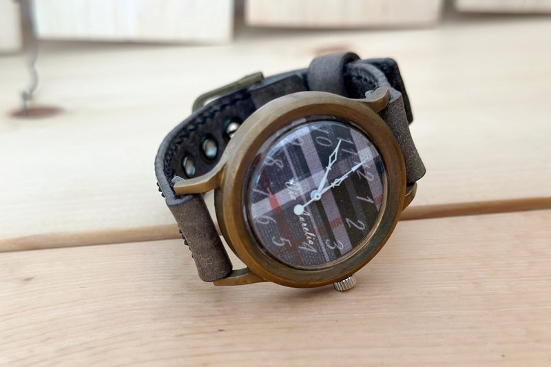 Via Aurelia (Tartan Check Gray & Gray) - Women's Watches - Copper & Brass Gray