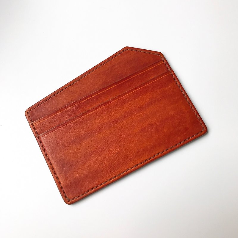 Leather Card Holder - ID & Badge Holders - Genuine Leather Brown