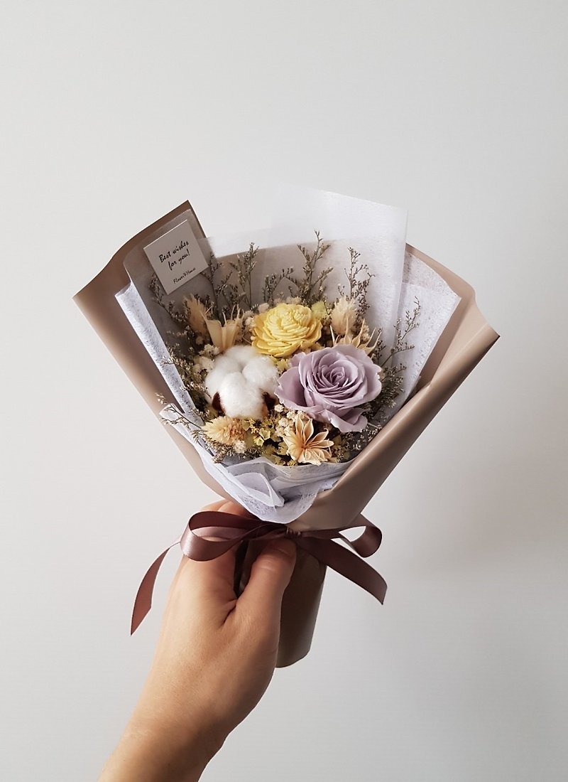 Mist gray rose eternal life + dry flower mini bouquet │ not withered flowers │ welcome to pick up - Dried Flowers & Bouquets - Plants & Flowers Gray