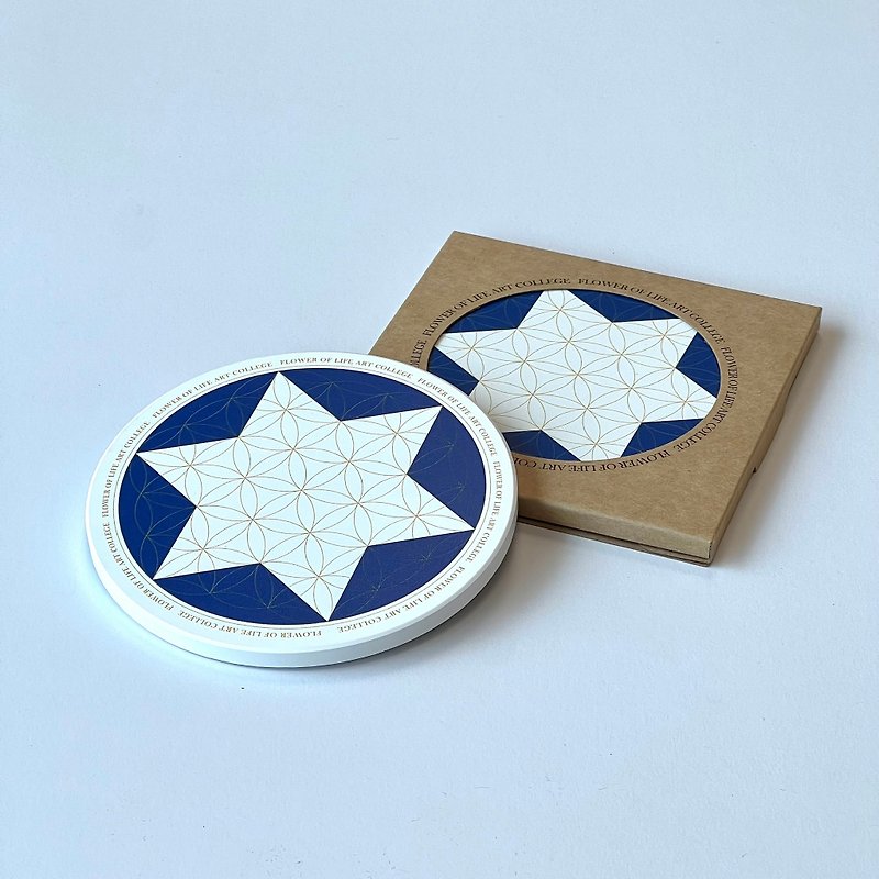Flower of Life Coaster (Authority Blue) - Other - Porcelain Blue