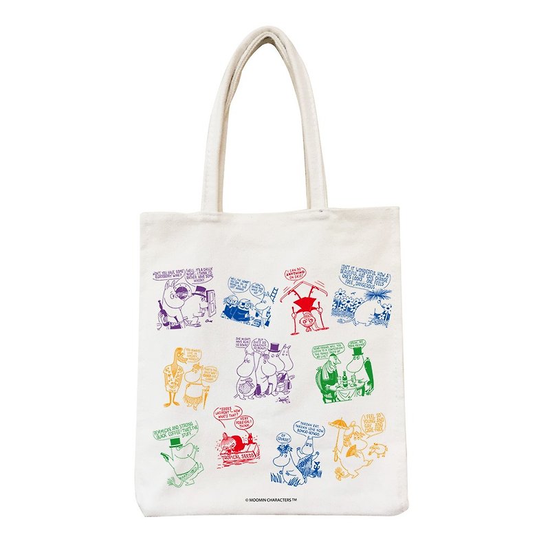 Moomin 噜噜 米 Authorization-Picnic Bag 【Happy Family】 - Handbags & Totes - Cotton & Hemp Multicolor