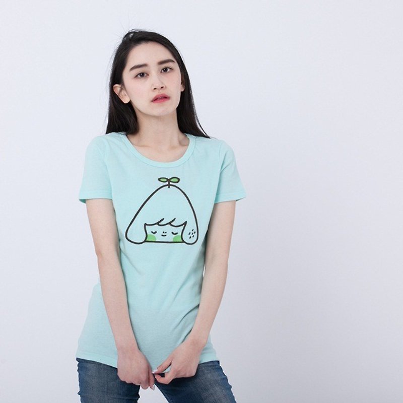 little mountain peach cotton T-shirt Women/Green - Women's T-Shirts - Cotton & Hemp Green