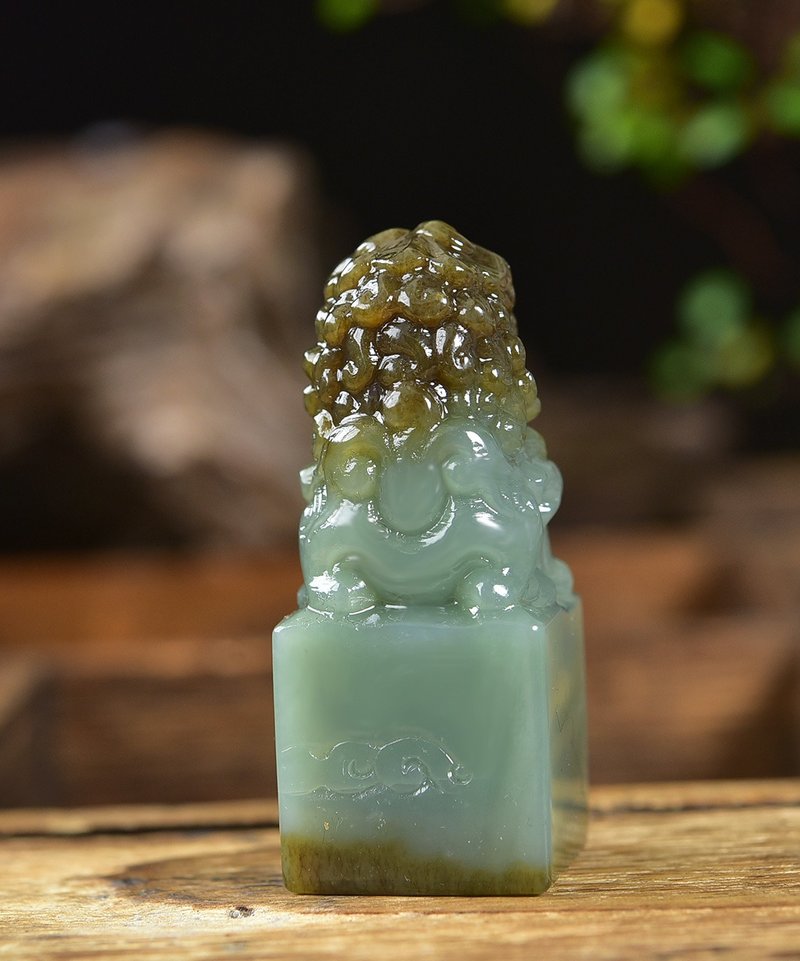和田玉獅子印章 寓意 吉祥如意 雕工精緻 重51.83克 - 其他 - 水晶 
