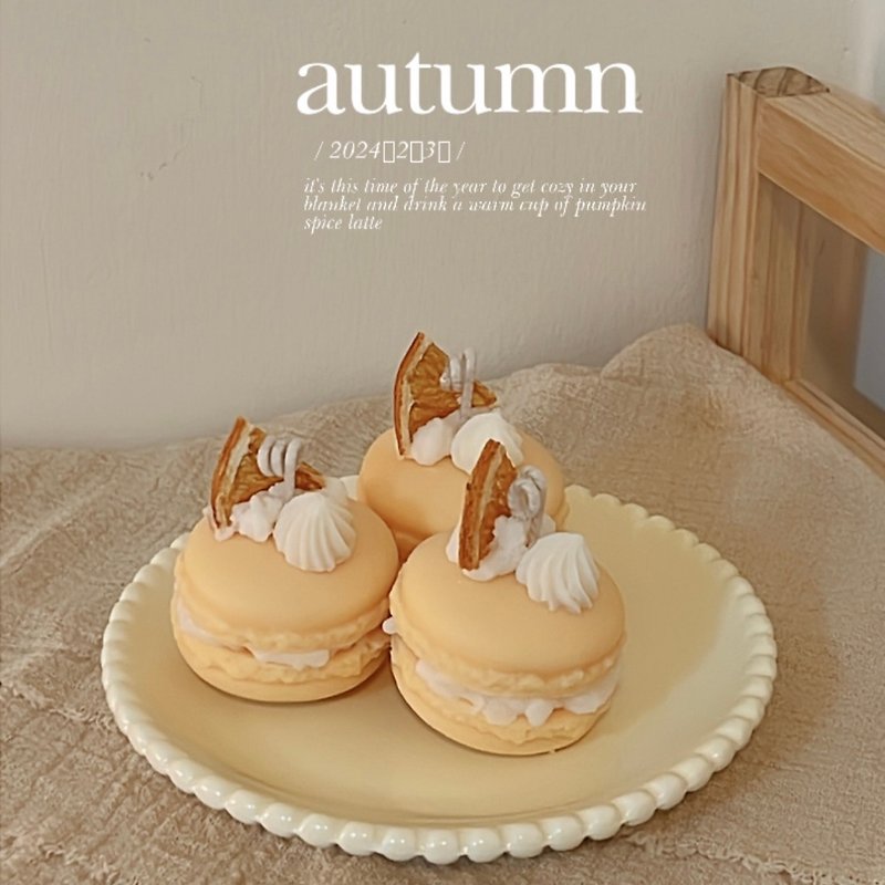 Scented Candle Macaron 3-in-1 Set with 30 Fragrance Options∣ Gift Decoration Space Fragrance - น้ำหอม - ขี้ผึ้ง ขาว