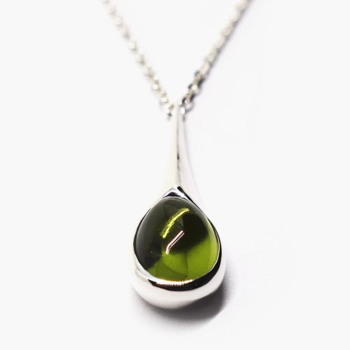 希少・オリーブなペリドットカボションSV925ネックレス【Pio by Parakee】peridot necklace Pio by Parakee｜項鍊人氣榜-  Pinkoi