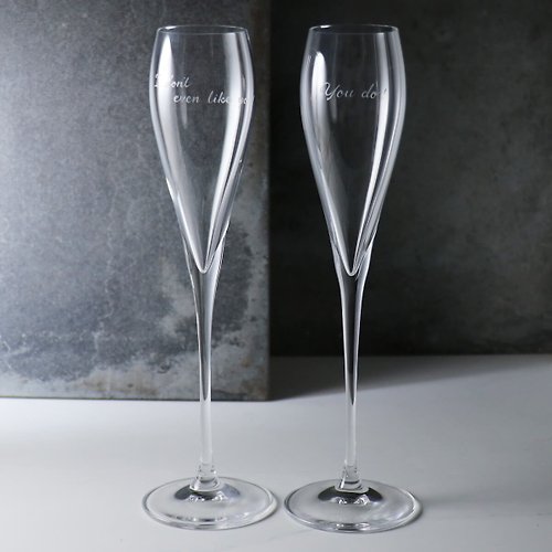 MSA玻璃雕刻 (一對價)160cc【SPIEGELAU】結婚祝杯德國Hybrid白金玻璃香檳對杯