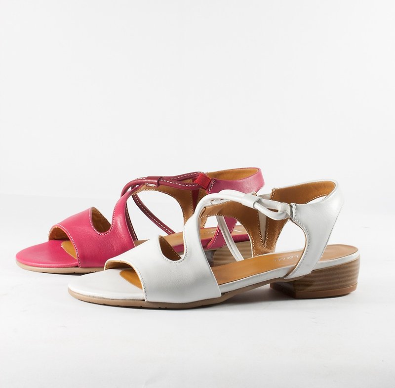 ITA BOTTEGA[Made in Italy]Summer Sandals - รองเท้าลำลองผู้หญิง - หนังแท้ สีแดง