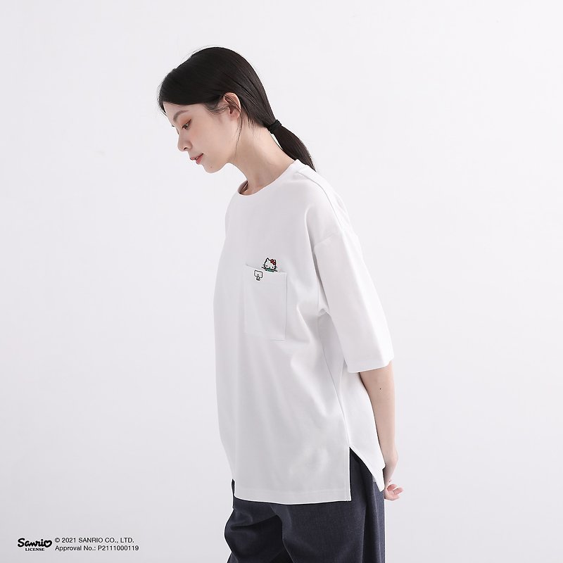 Busy series T-shirt_white - เสื้อผู้หญิง - ผ้าฝ้าย/ผ้าลินิน ขาว