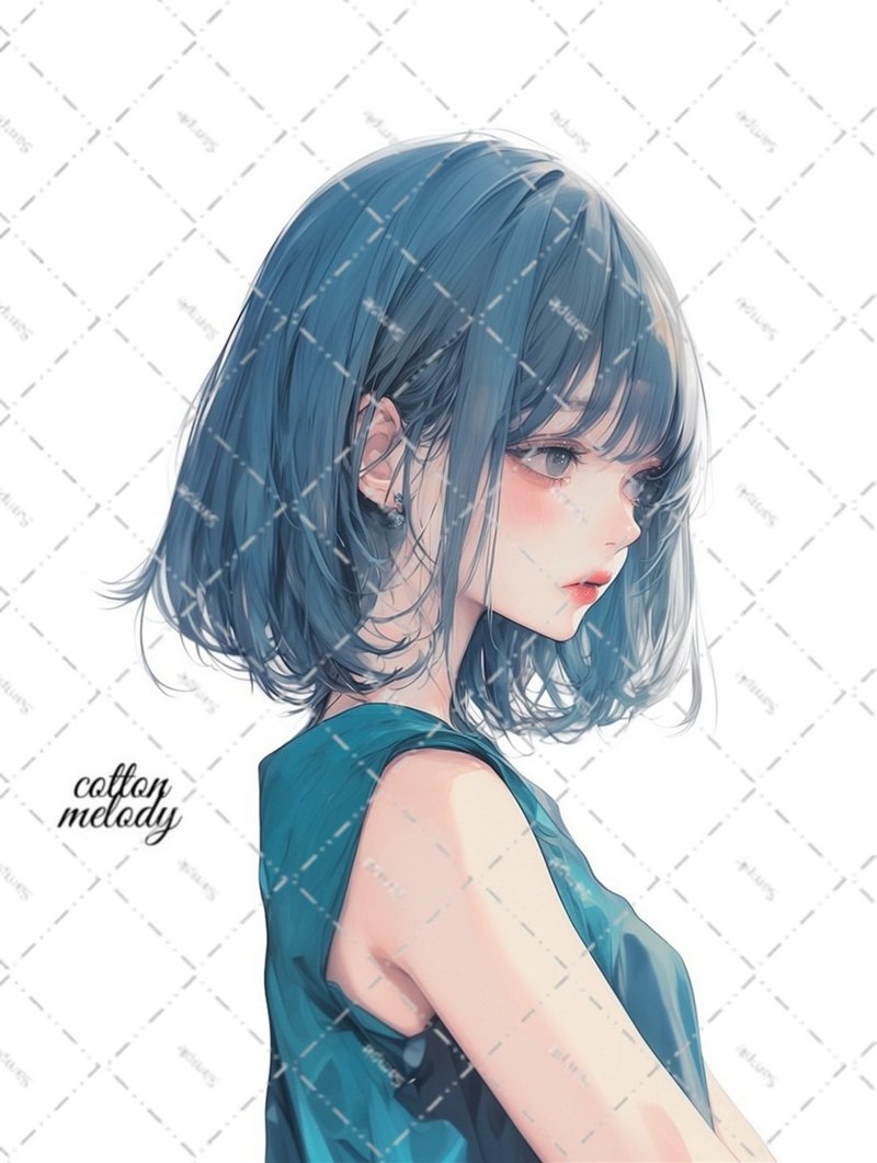 original sticker no.5751 人物ステッカー オリジナルステッカー 人物ステッカー 女の子ステッカー オリジナル人物ステッカー - 貼紙 - 紙 